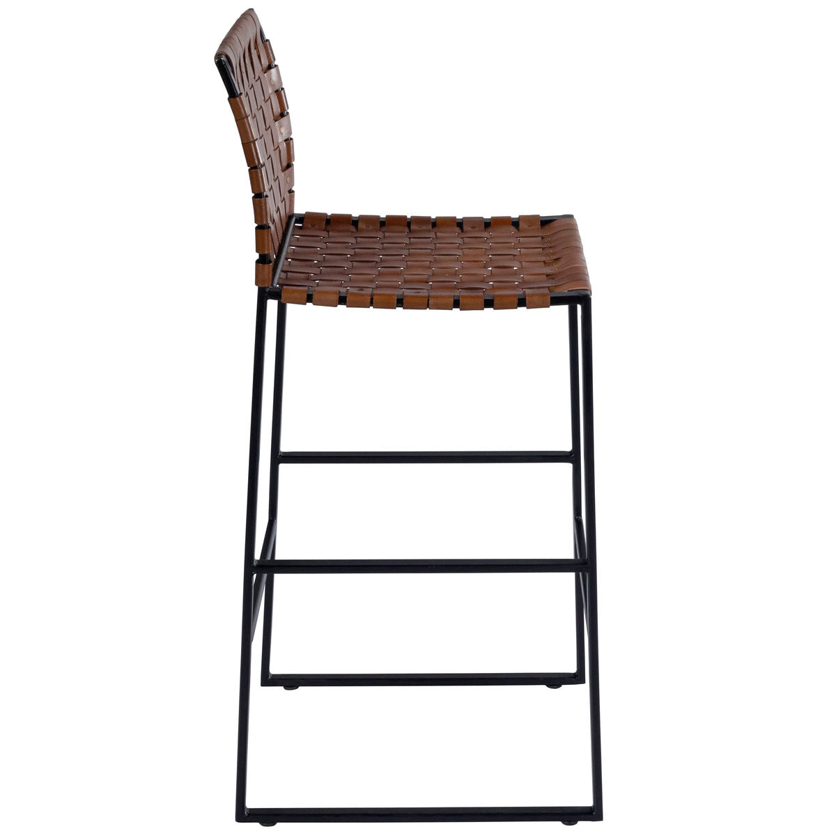 5445344 Butler Industrial Chic Bar Stool Real Leather Brown