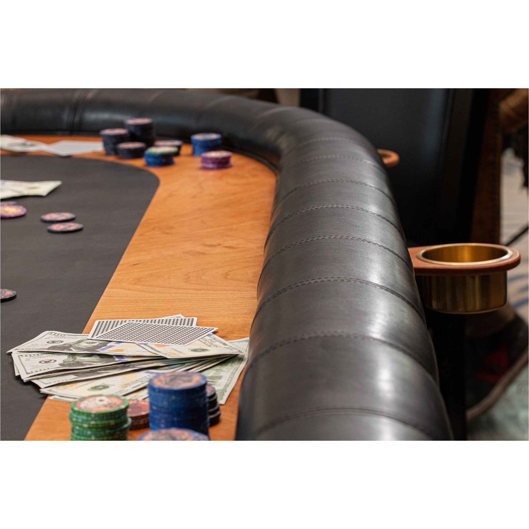 BBO Franklin Poker Table Premium Vegan Leather Armrest