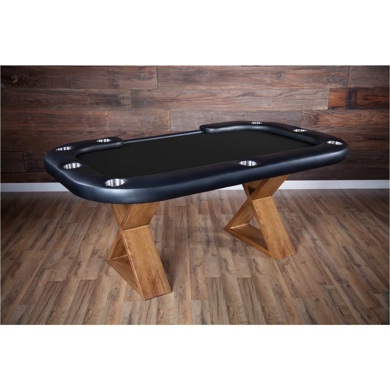 BBO Helmsley Poker Table Rustic Wood Dealers Cut Speed Suited Black