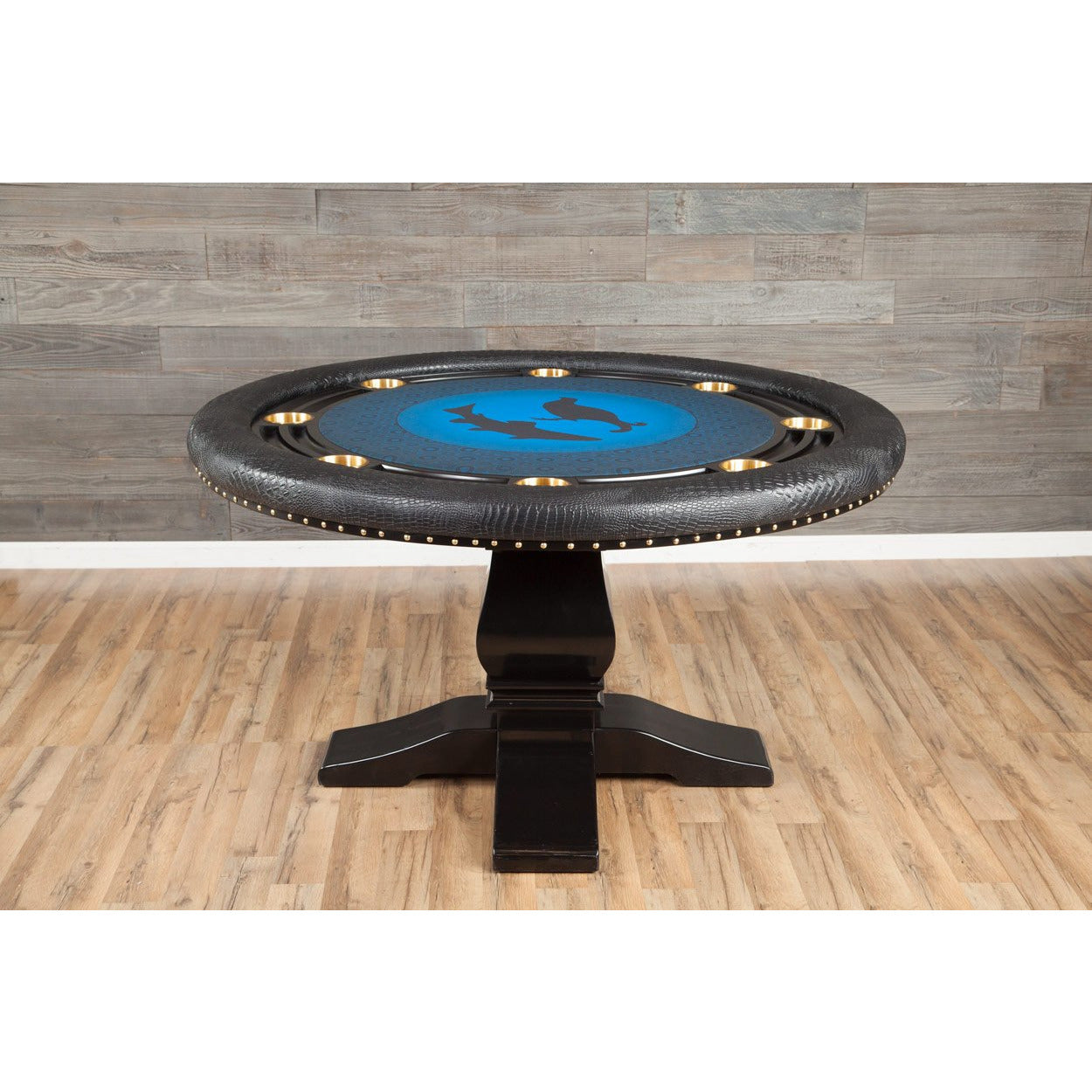 BBO The Nighthawk Poker Table Custom Design Brass Midnight Black