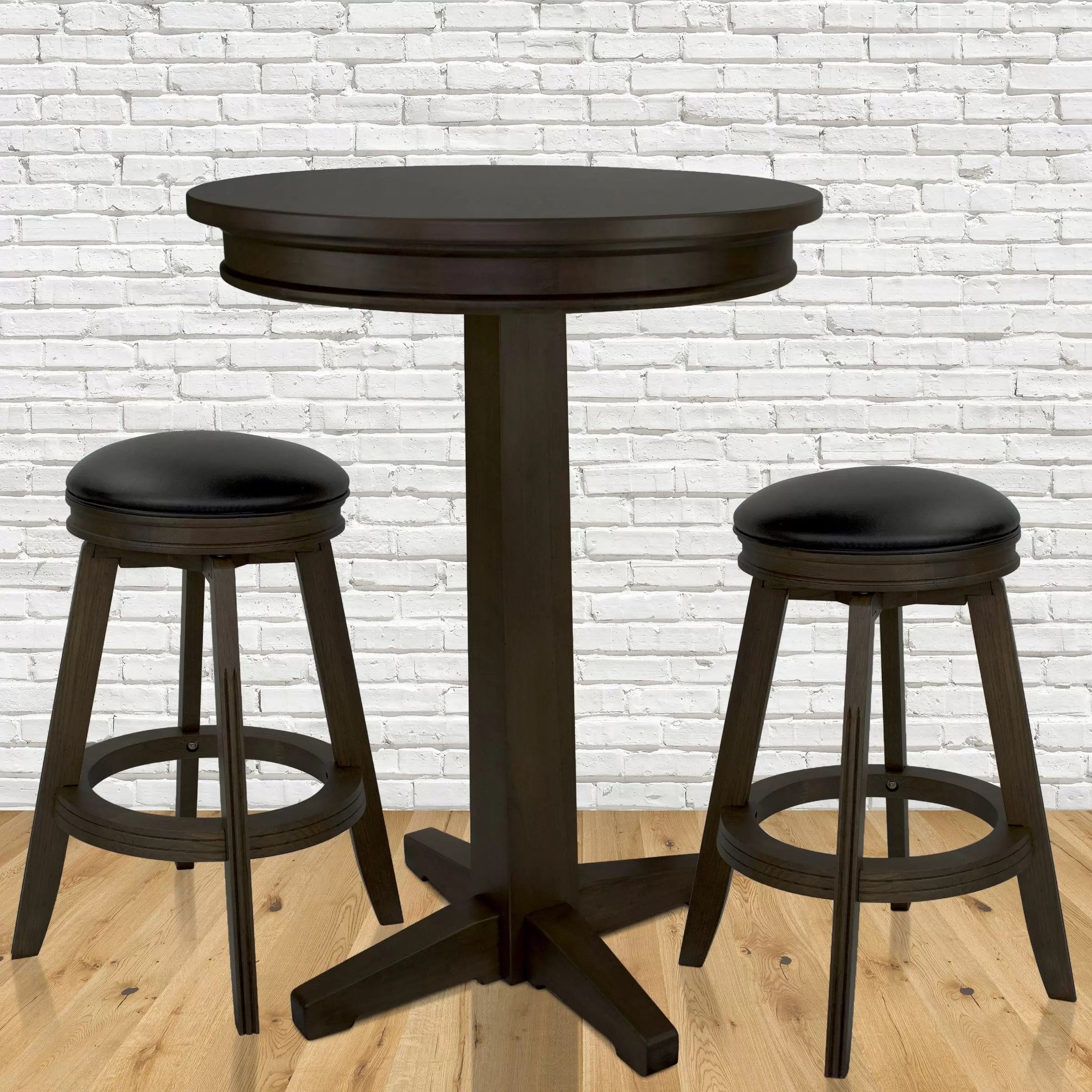 Imperial USA Bar Stool 1pair Weathered Dark Chestnut With Table