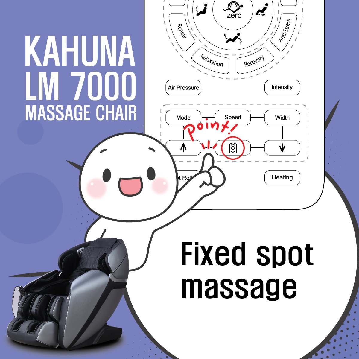 Kahuna M7000 massage chair zero gravity system
