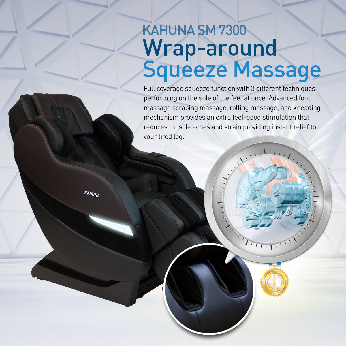 Kahuna SM-7300 Massage Chair Wrap Around Squeeze Massage