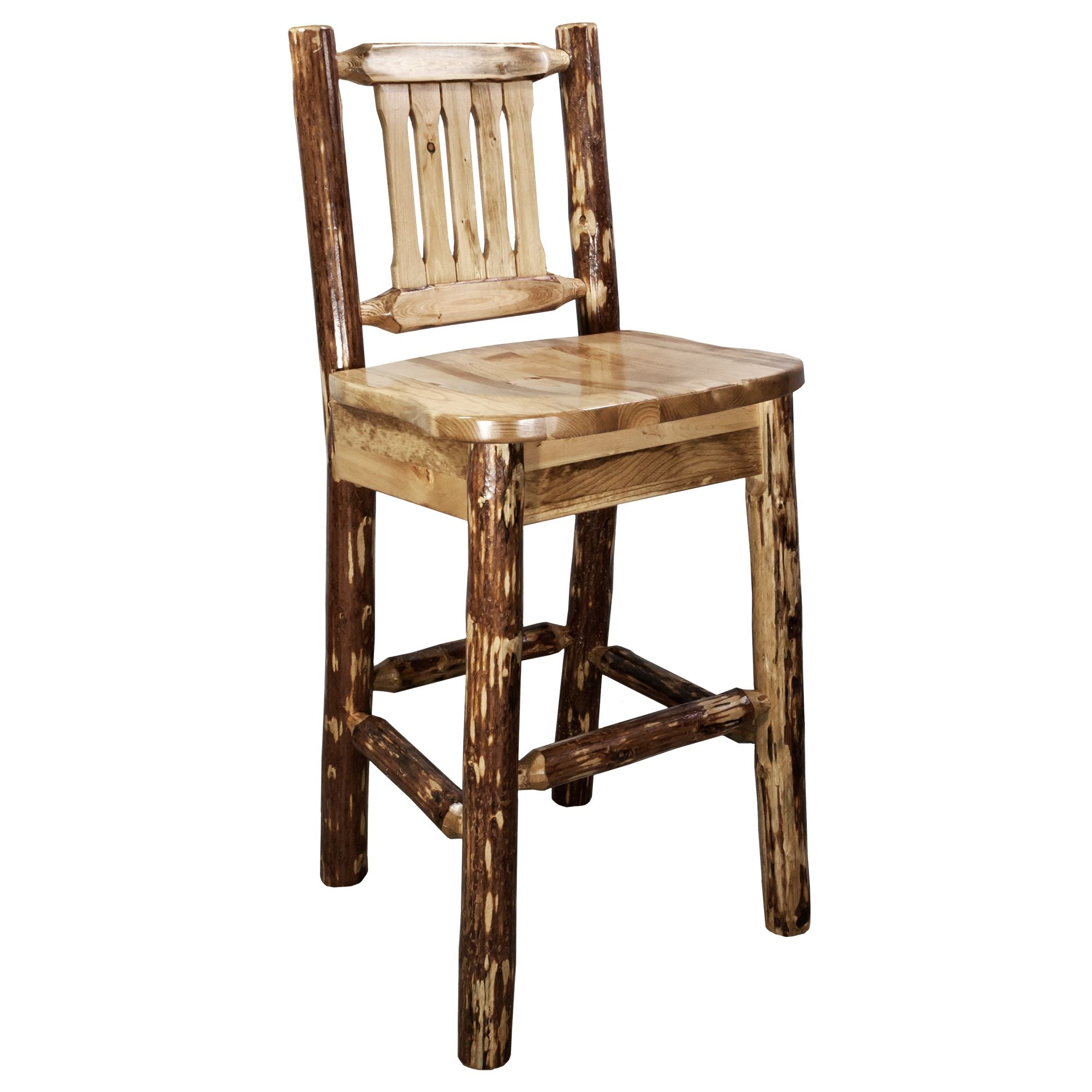 Montana Glacier Country Collection MWGCBSWNR Barstool With Back front right view