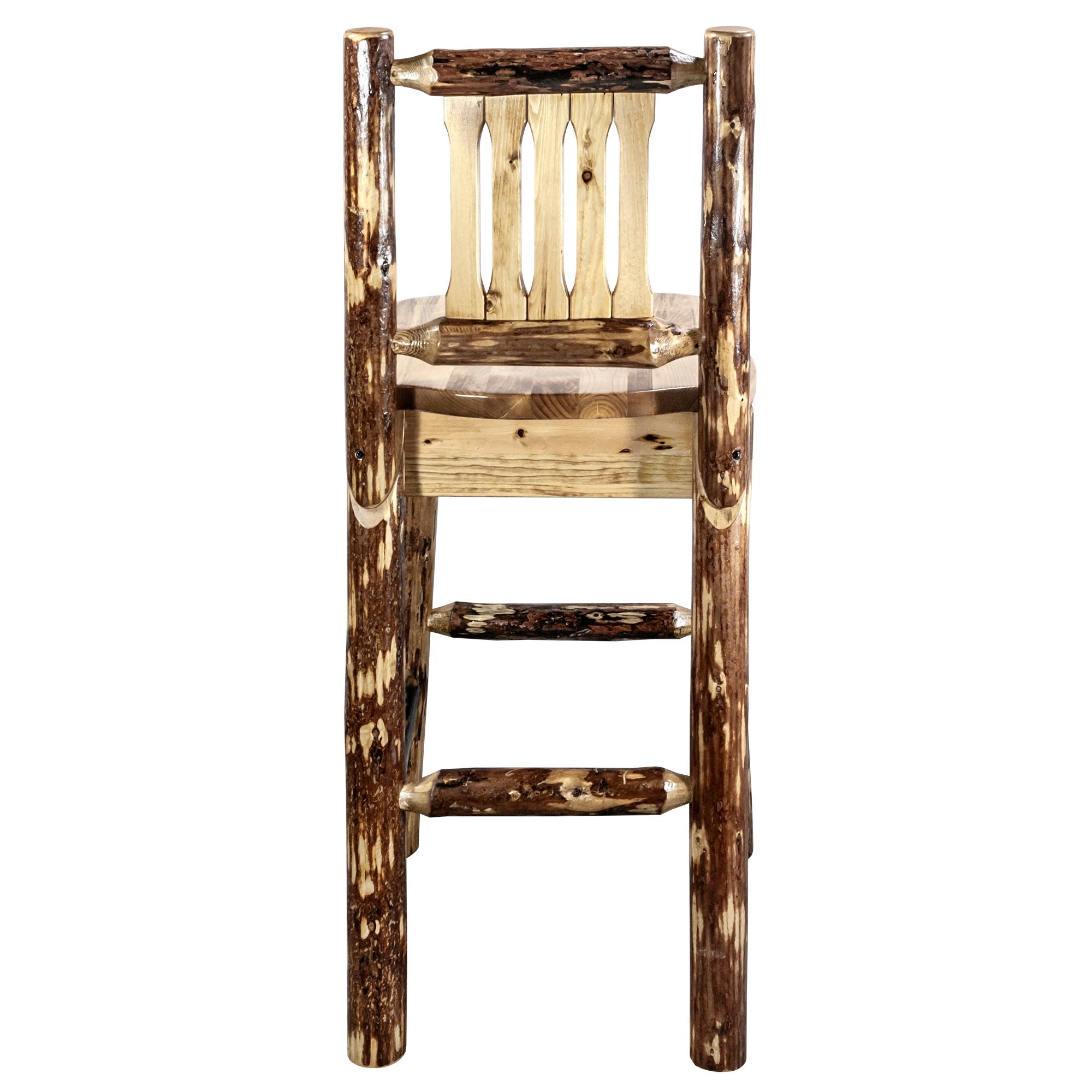 Montana Glacier Country Collection MWGCBSWNR Barstool With Back view