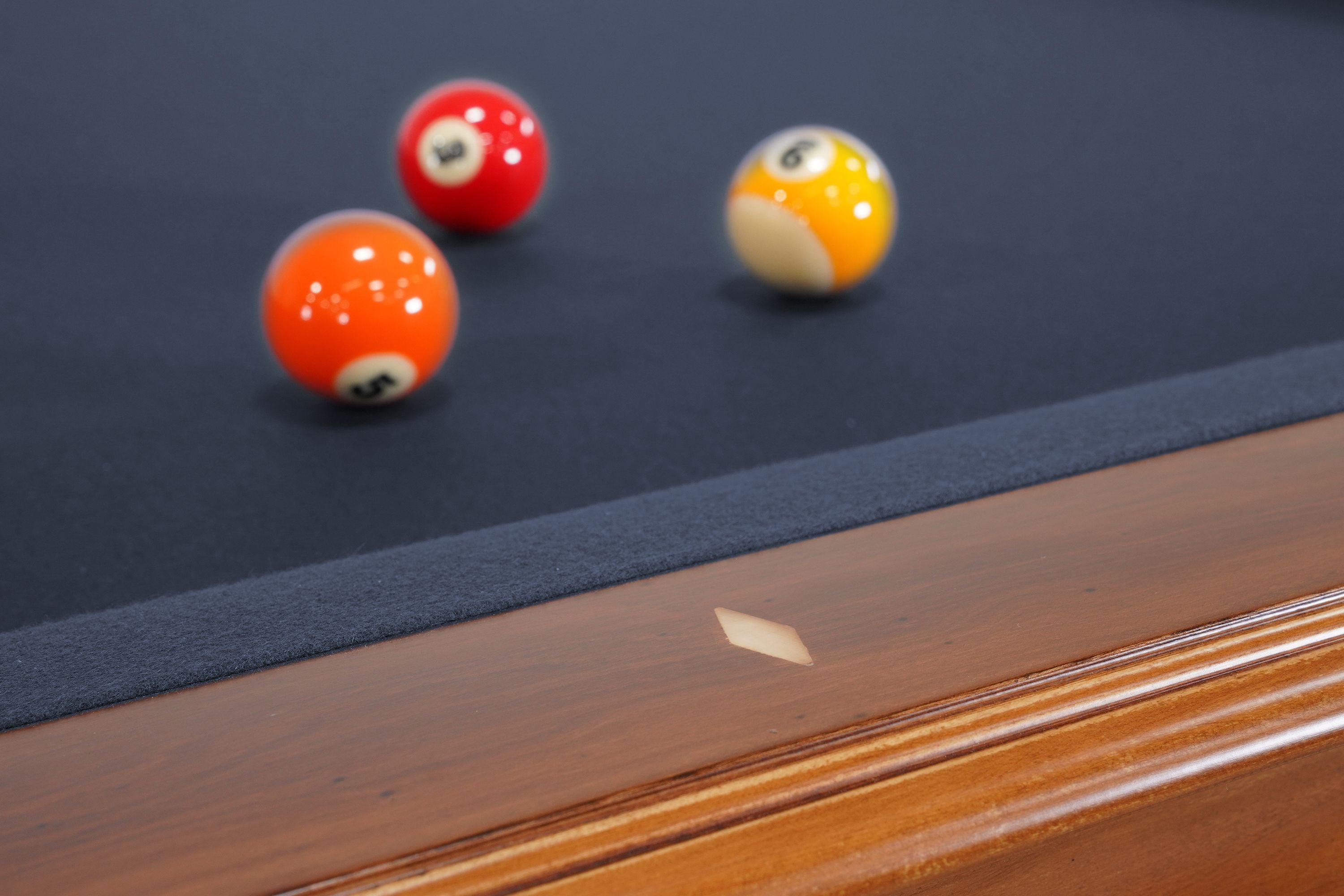 Nixon Milly 8' Walnut Stain Slate ISAF-90001 Pool Table Diamond Side Design