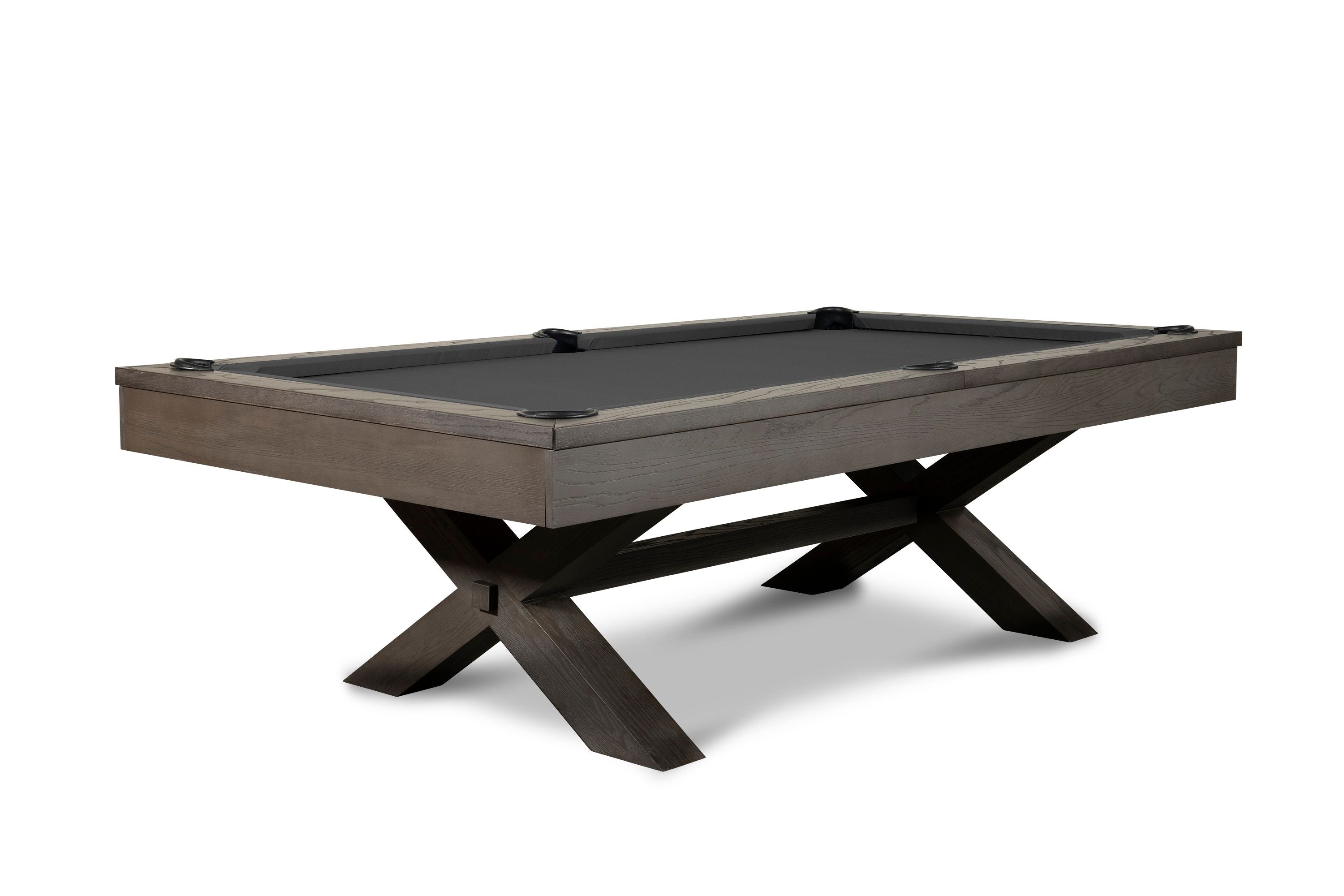 Nixon Billiards CrissyCross Slate Pool Table ISAF 90080/ISAF 90081 Charcoal Corner Angle Black Fabric