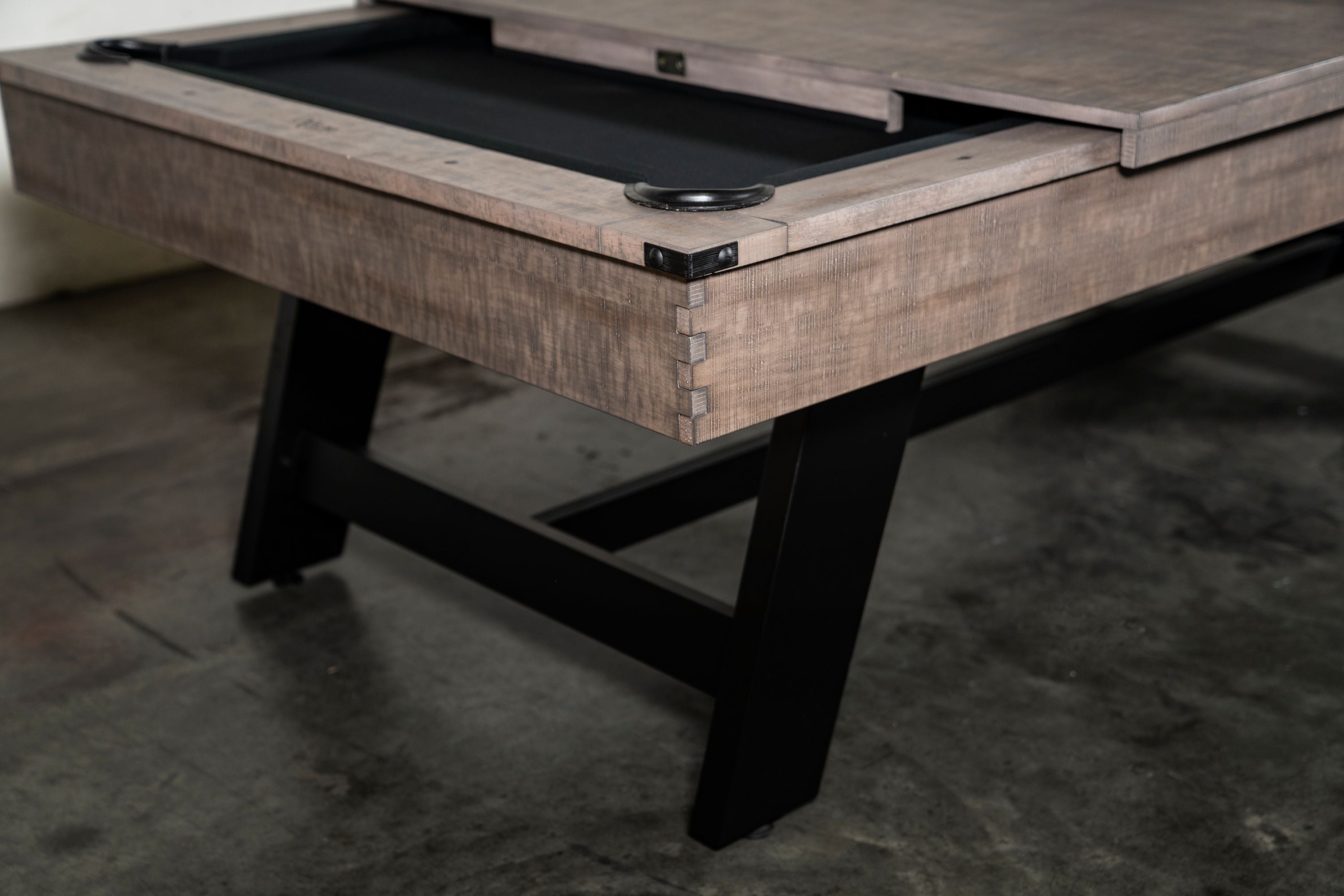 Nixon Billiards Hunter Slate Pool Table Antique Metal Leg Dining Top To Be Add