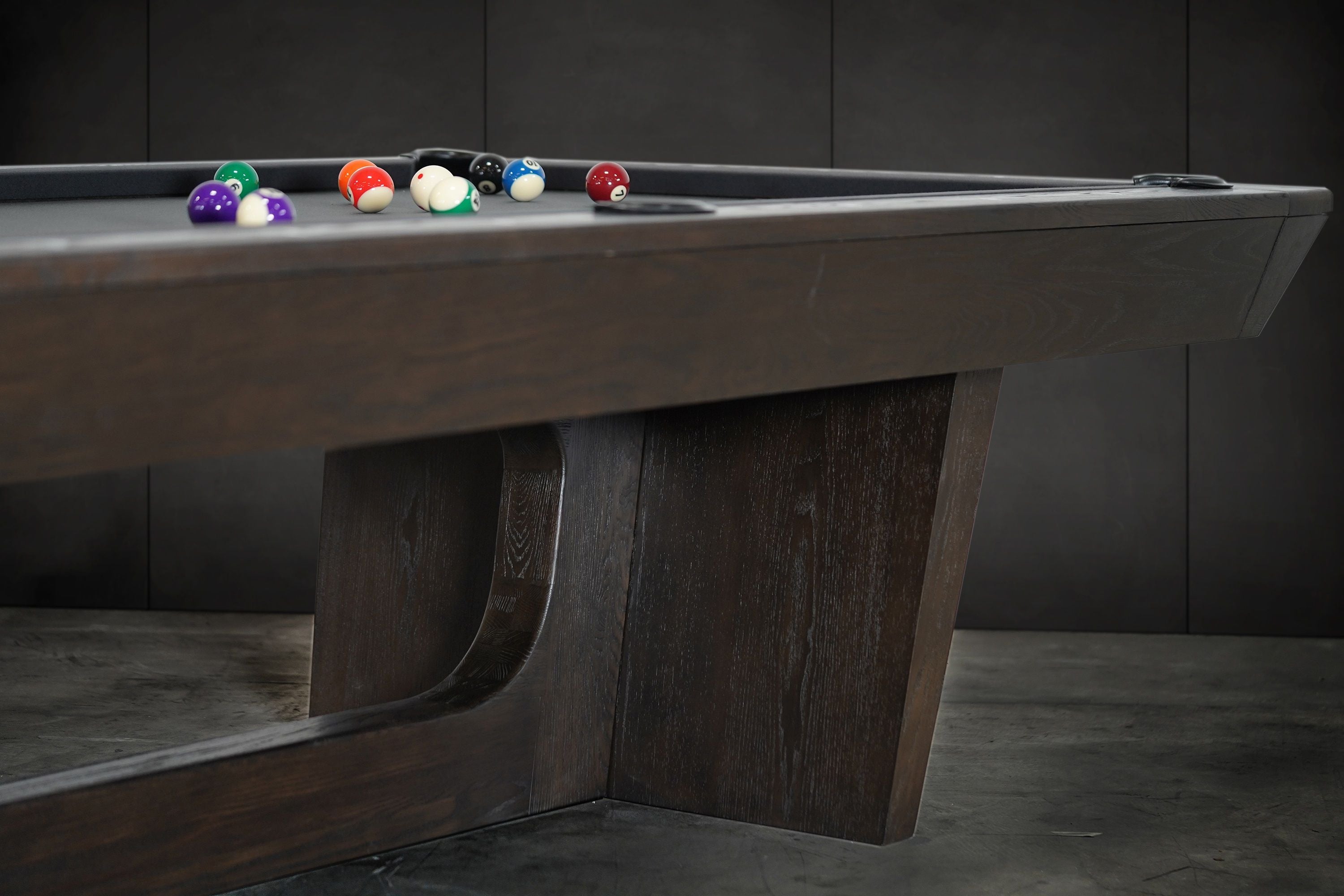 Nixon Billiards Kai Slate Pool Table Waxed Brown Leg Design
