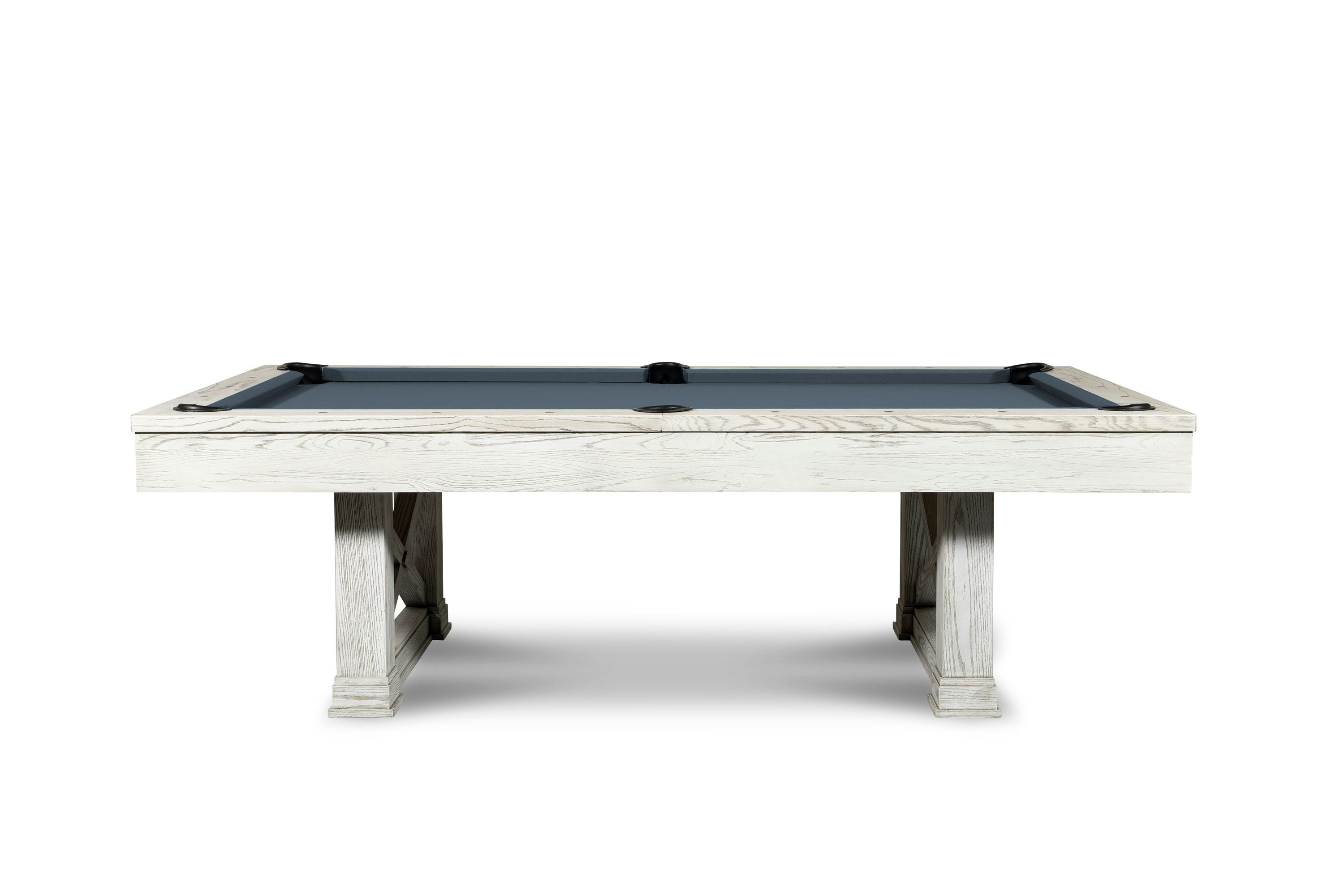 Nixon Billiards Nora Slate Pool Table ISAF-90060/ISAF-90062 White Wash Side Angle