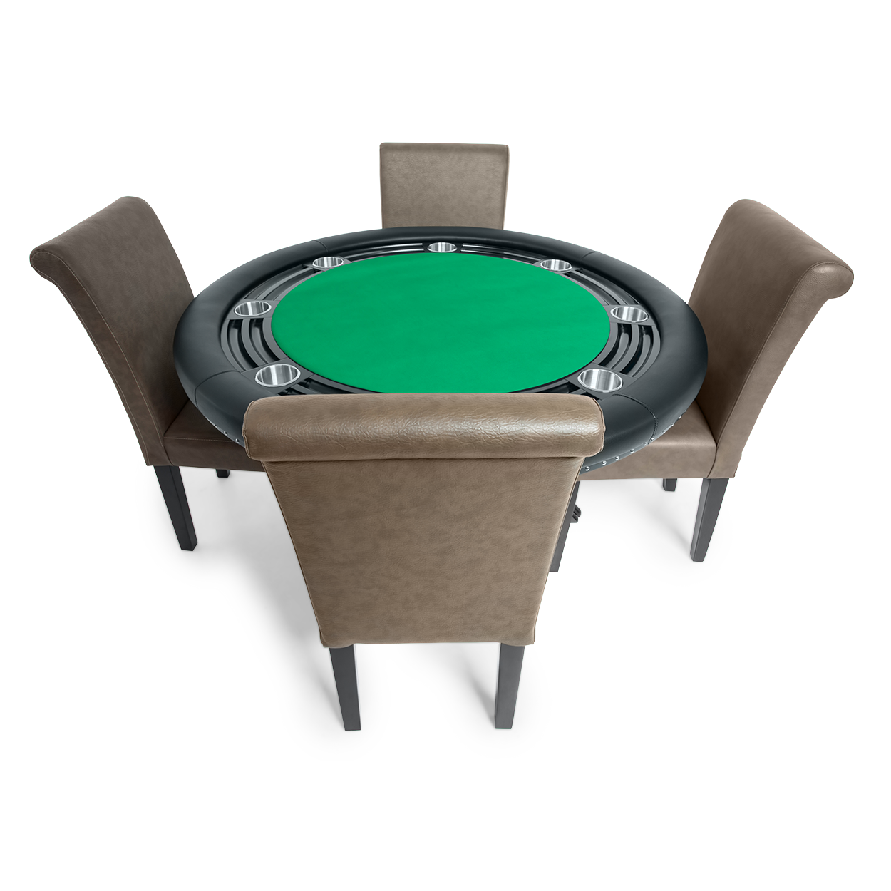 BBO The Nighthawk Poker Table Black Leg Velveteen Green And BBO Chair