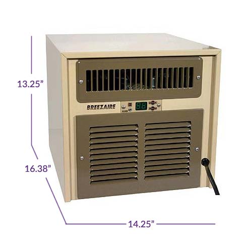 Breezaire WKL 2200 Wine Cellar Cooling Unit Dimensions
