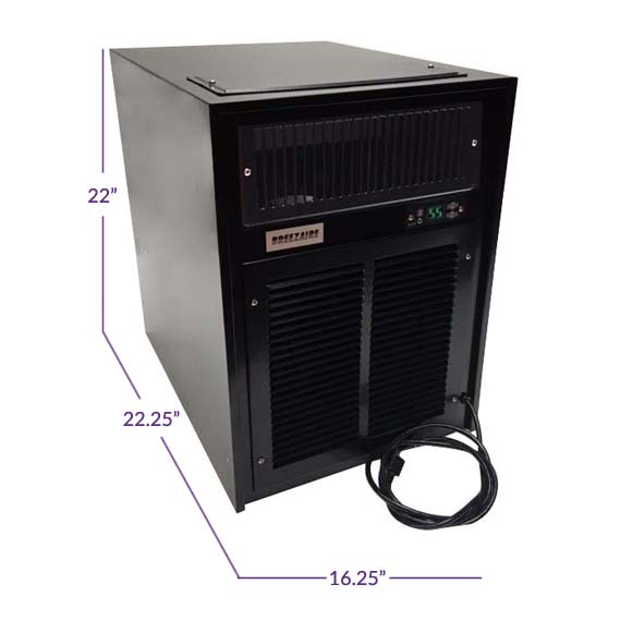 Breezaire WKL 8000 Wine Cellar Cooling Unit Black Dimension