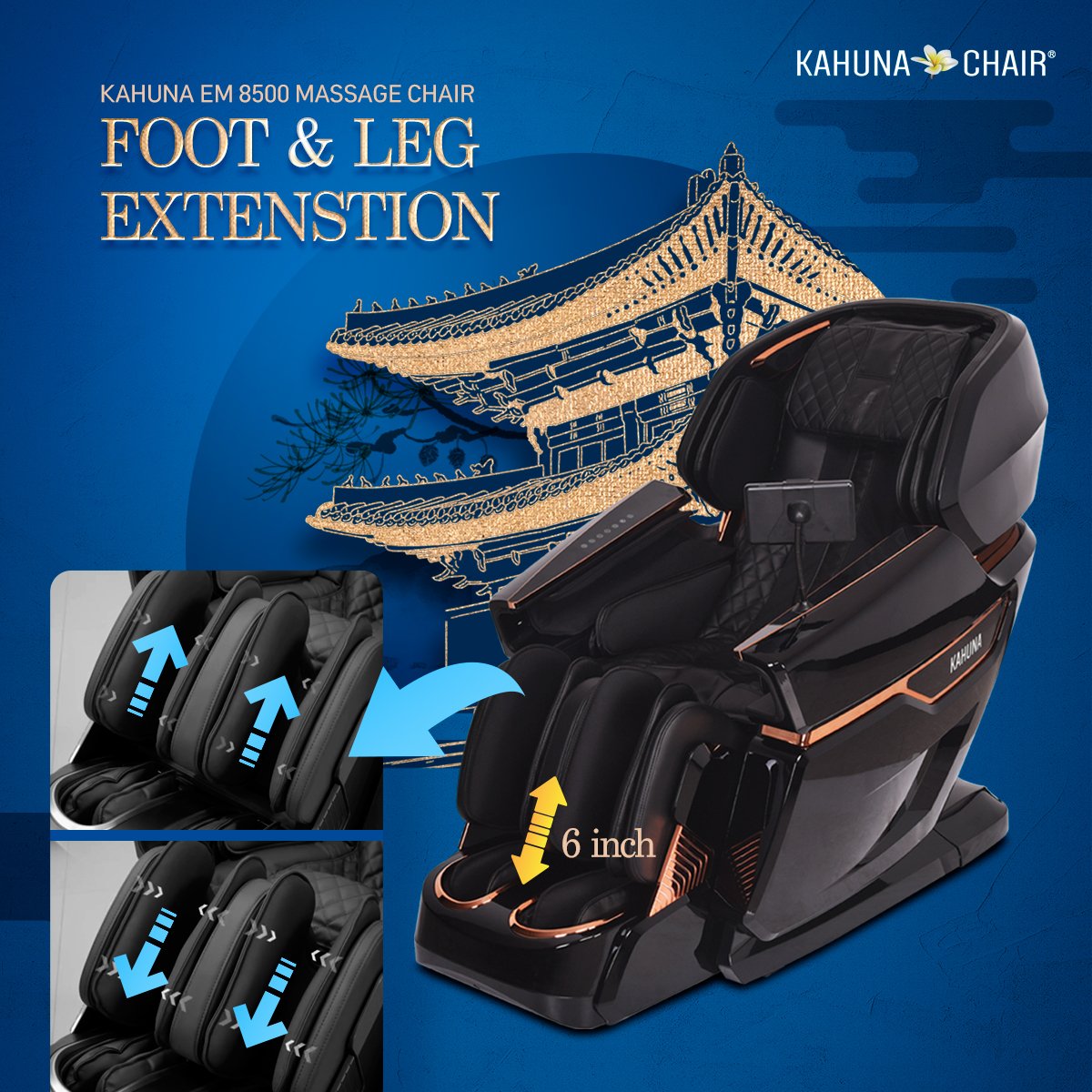 kahuna em8500 Foot and legs extension massage chair