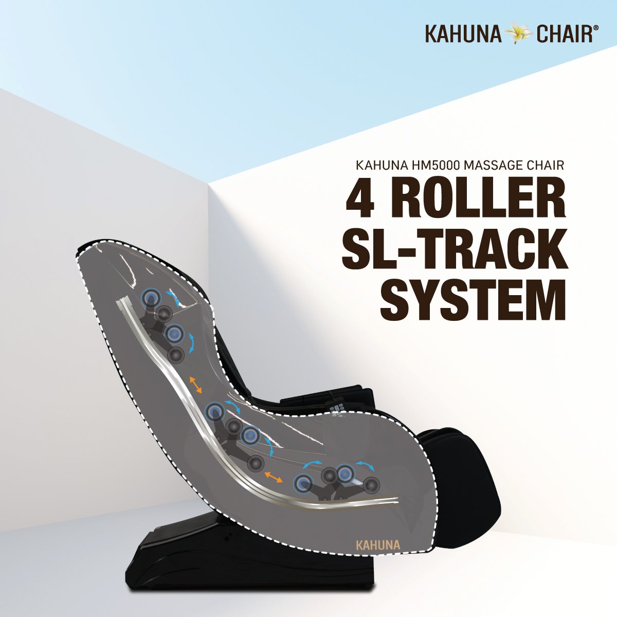Kahuna Limitless Slender 4 Roller SL-Track System Massage Chair