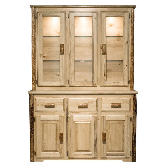 Montana Woodworks Glacier Country Collection China Hutch and Sideboard