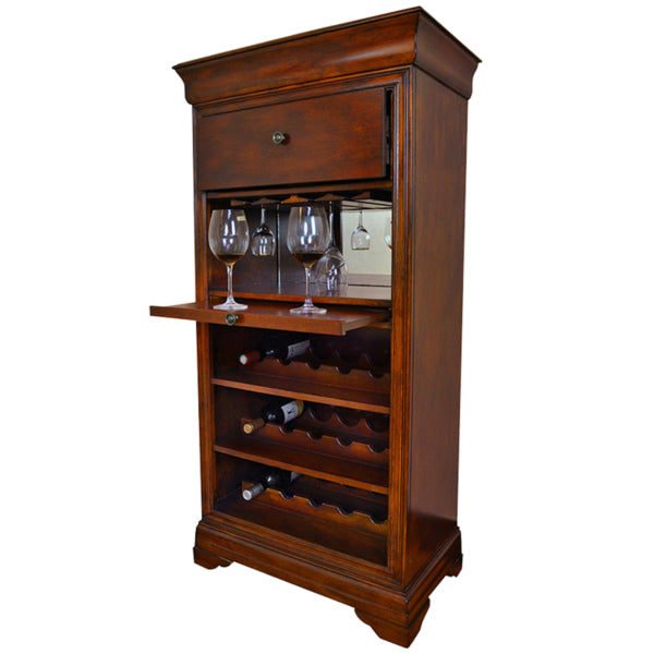 ram game room brcb2-CN bar cabinet with wine rack Chestnut