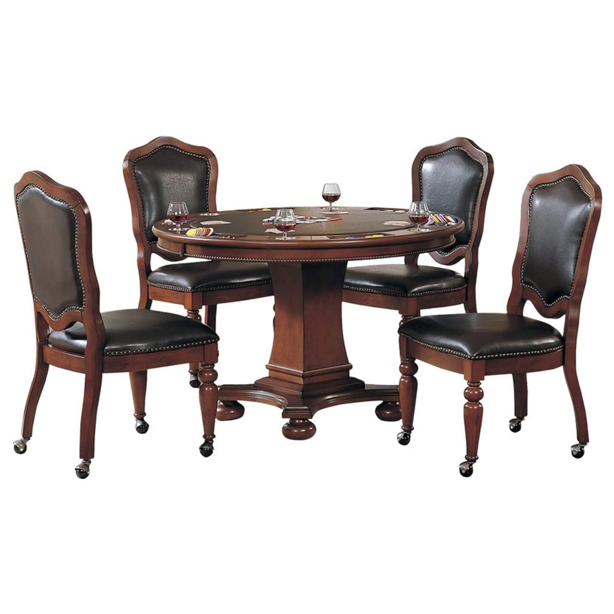 sunset trading 5 piece bellagio dining and poker table set cr-87148-5pc
