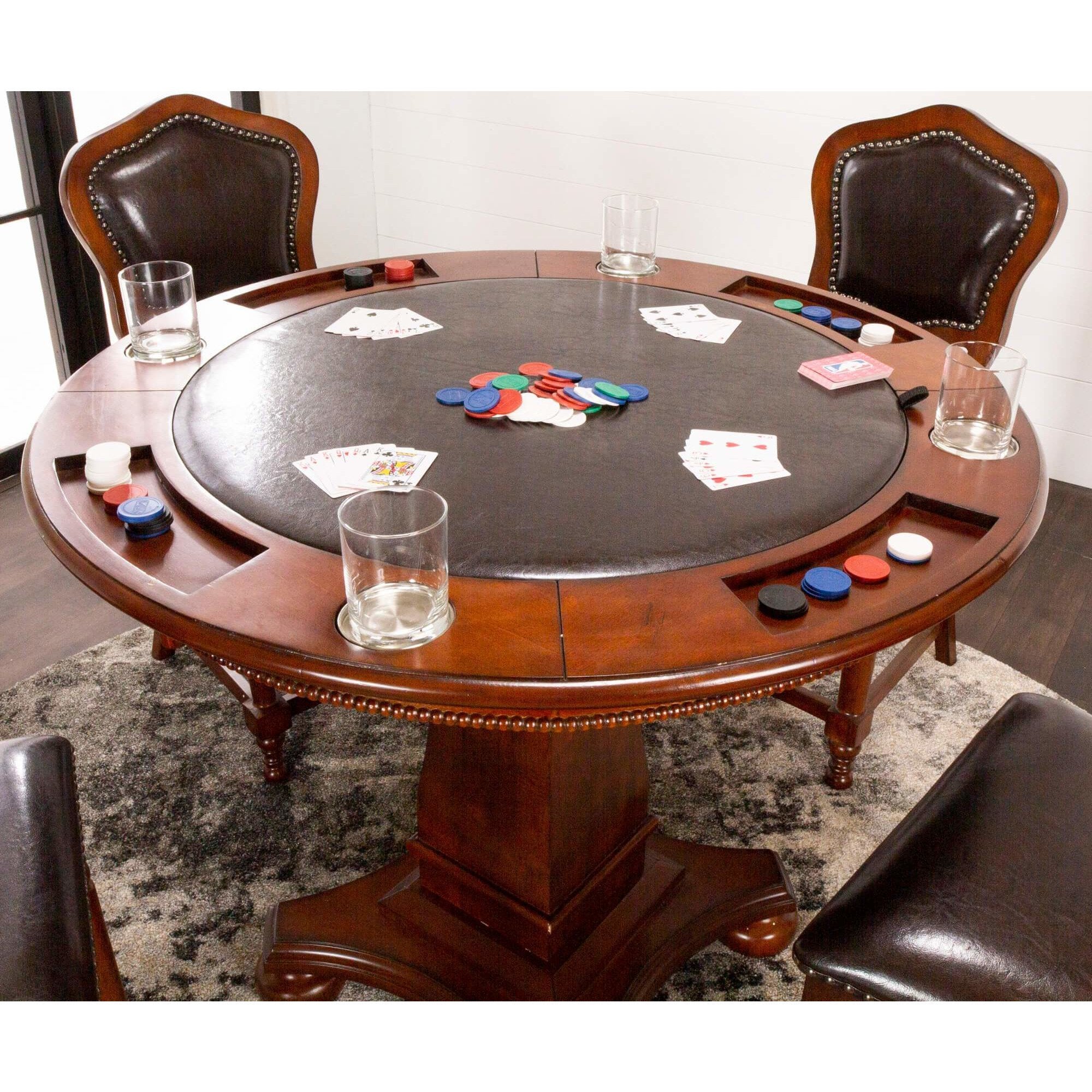 sunset trading bellagio 42 round 3in1 table cr-87148-tcb poker table setup