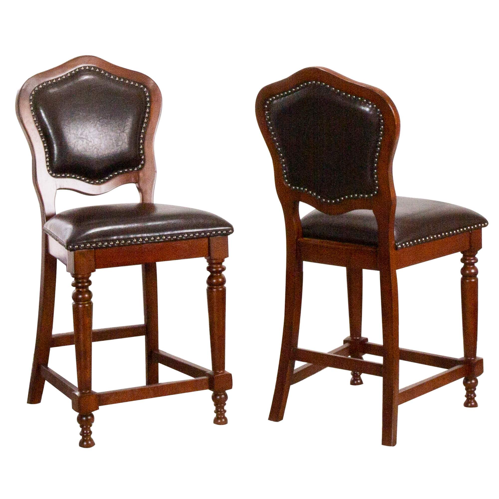 sunset trading bellagio upholstered barstools with back set of 2 cr-87148-24-2