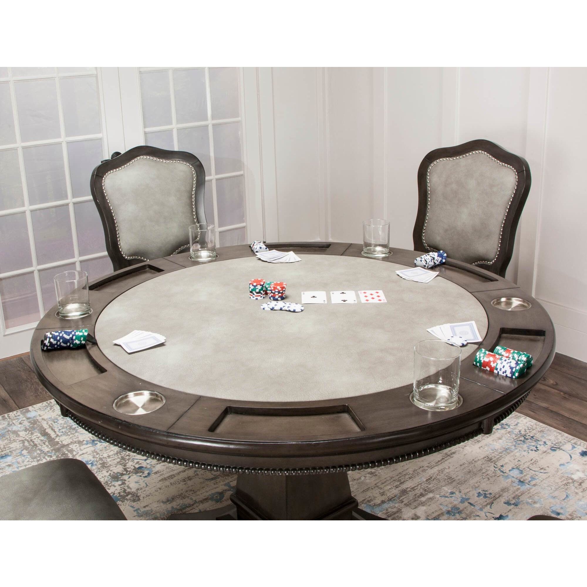 sunset trading vegas dining and poker table set cr-87711-5pc poker set up
