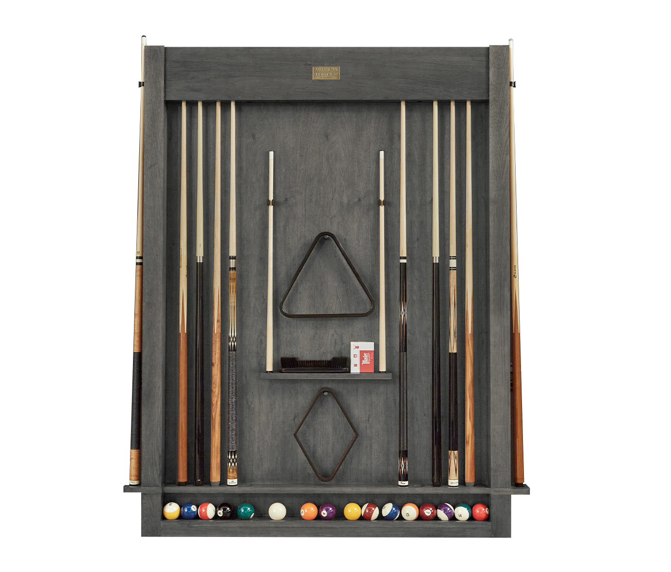 American Heritage Alta Wall Mounted Cue Rack 12 (Charcoal)