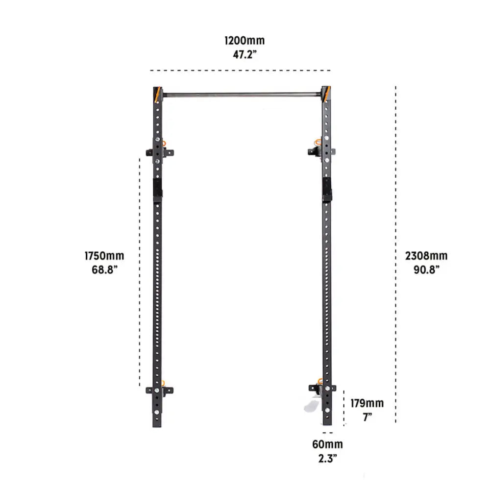 Bells of Steel Folding Wall Mount Power Rack – Narrow - FOL-PR