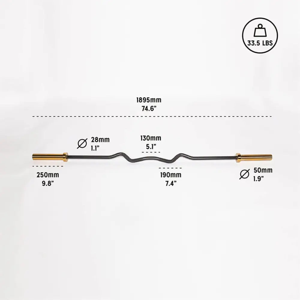 Bells of Steel Industrial Rackable EZ Curl Bar 2.0 INREZC2BAR The