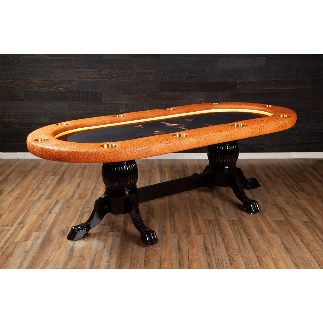 BBO Elite Alpha LED Poker Table Custom Wild Croc mandarin napa