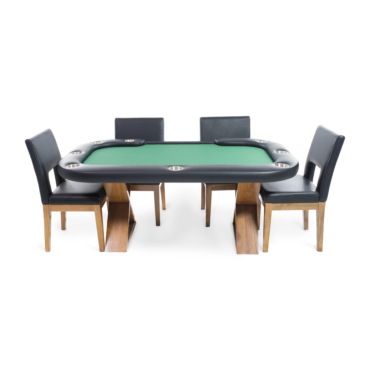 BBO Helmsley Poker Table Dealers Cut Green and Chairs