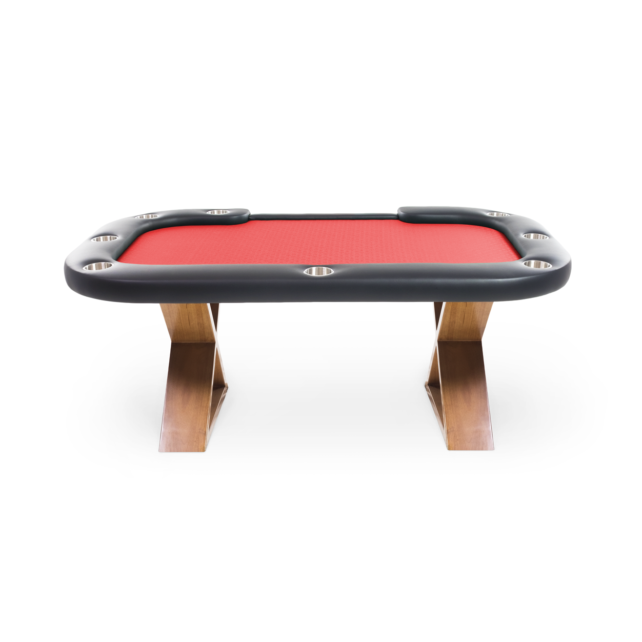 BBO Helmsley Poker Table Rustic Wood Dealers Cut Red Speed Suited