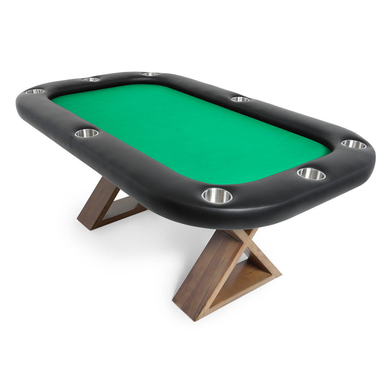 BBO Helmsley Poker Table Rustic Wood Full Armrest Velveteen Green