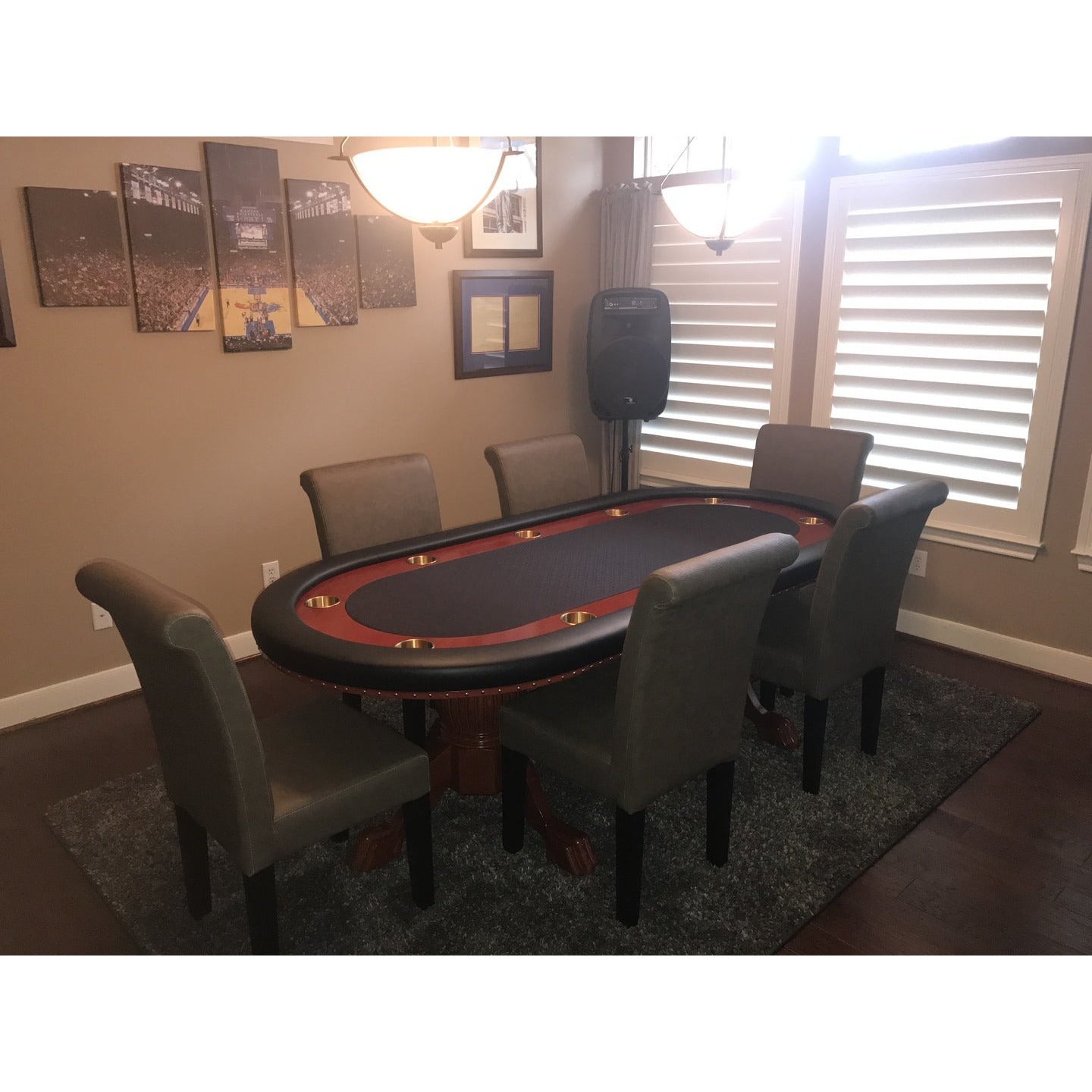 BBO Rockwell Mahogany Poker Table Set Room