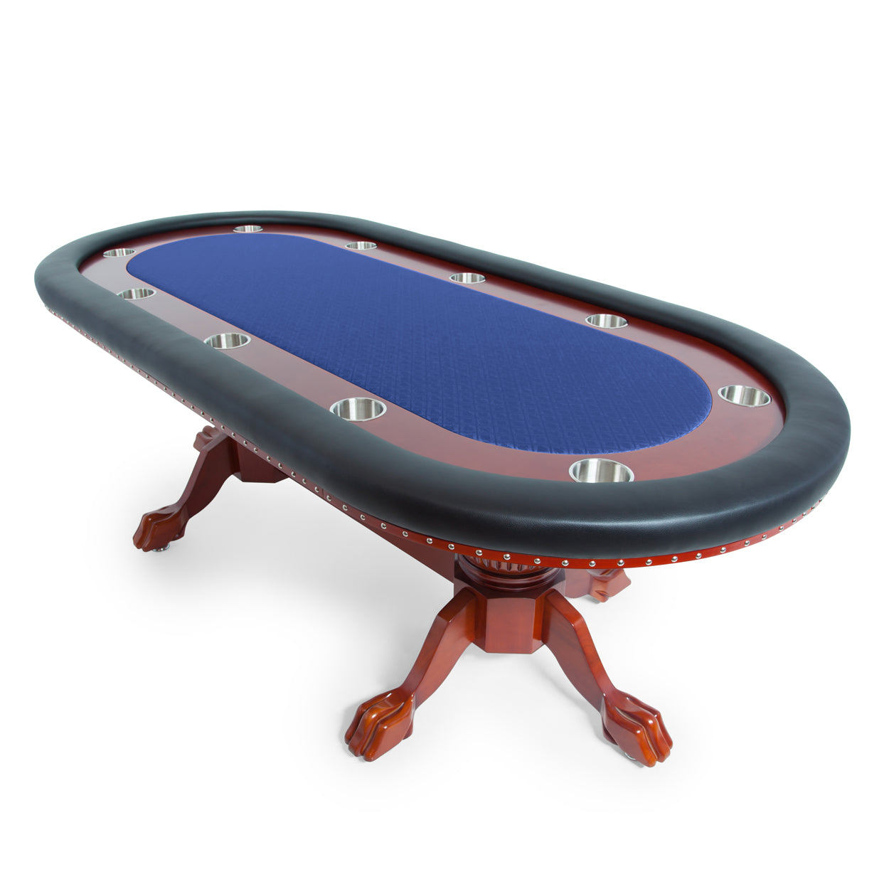 BBO Rockwell Poker Table Mahogany Speed Suited Blue