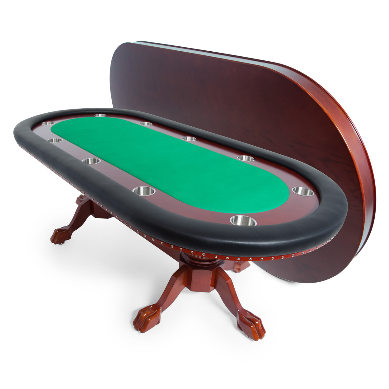 BBO Rockwell Poker Table Mahogany Velveteen Green Dining Top