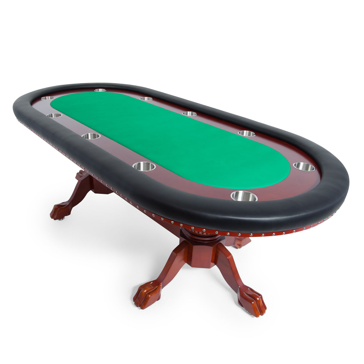 BBO Rockwell Poker Table Mahogany Velveteen Green