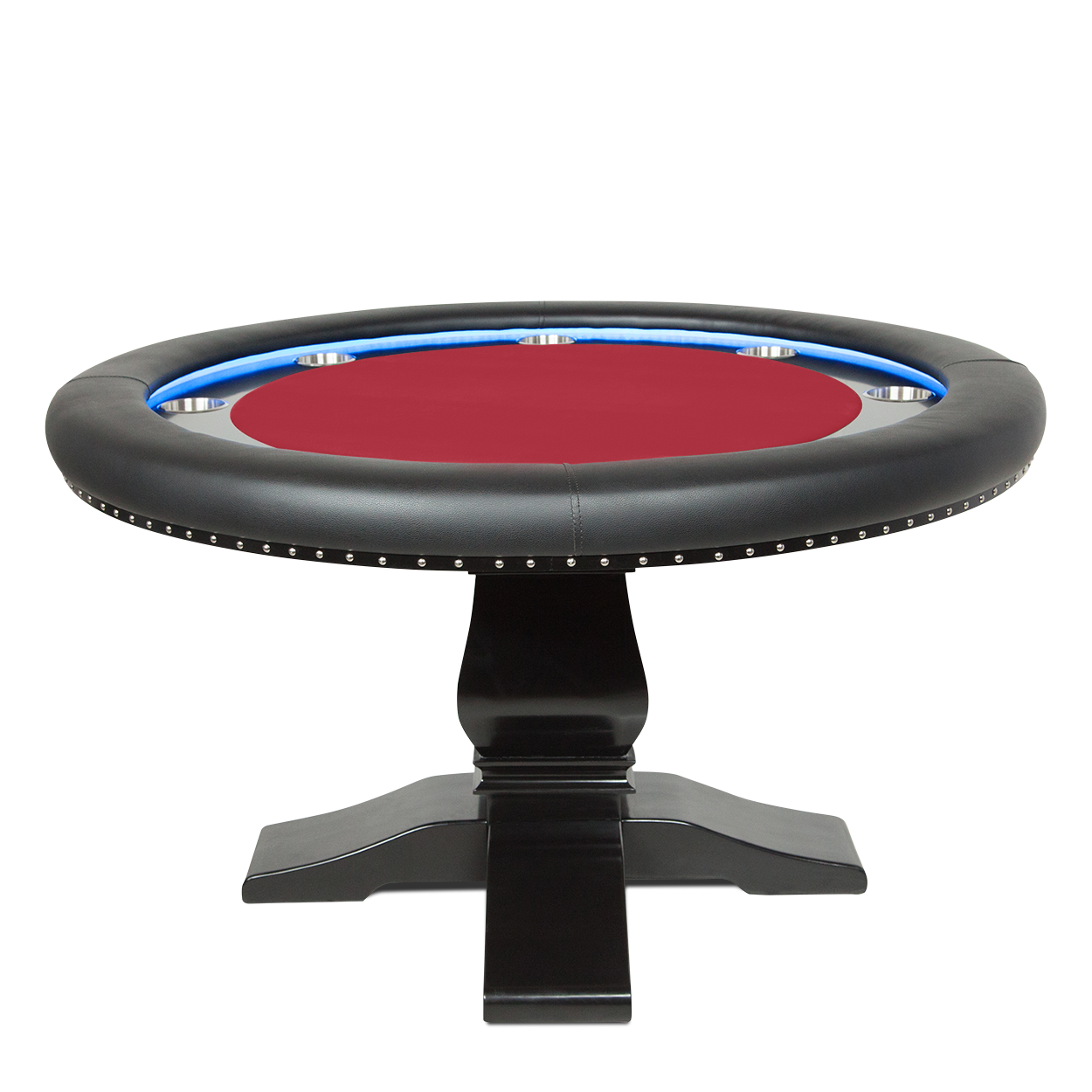 BBO The Ginza LED Poker Table Red Velveteen Cloth