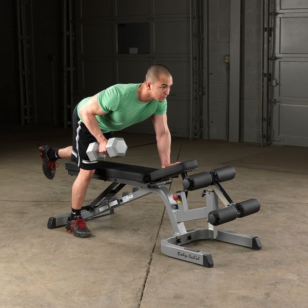 Body Solid Heavy Duty Flat Incline Decline Bench-GFID71 One Hand Pull