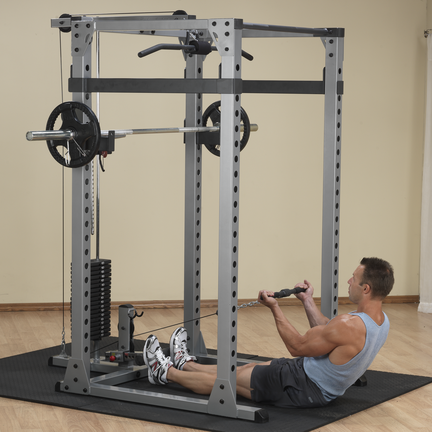 Body-Solid Pro Power Rack-GPR378 Seated Low Pulley Curl