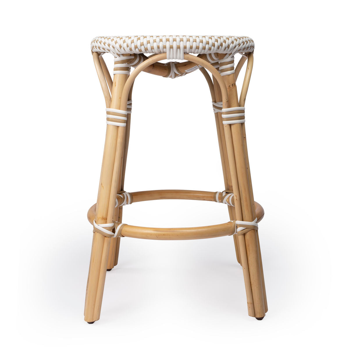 Butler Specialty 9371415 Tobias Beige and White Rattan Counter Stool ...