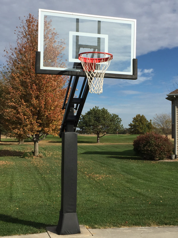 First Team Force In Ground Adjustable Basketball Goal Series Ourdoor angle