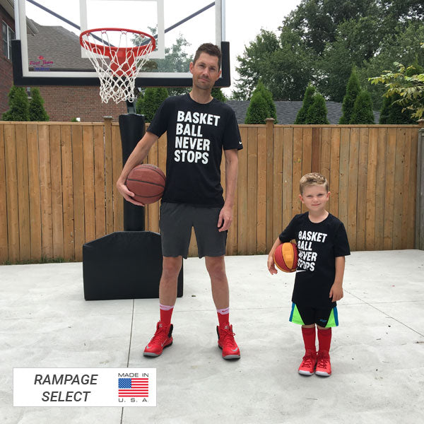 First Team Rampage Portable Basketball Goal Series Actual Size