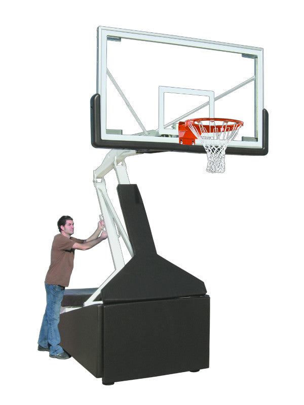 First Team Tempest Official Size Portable Basketball Goal Series Adjusting