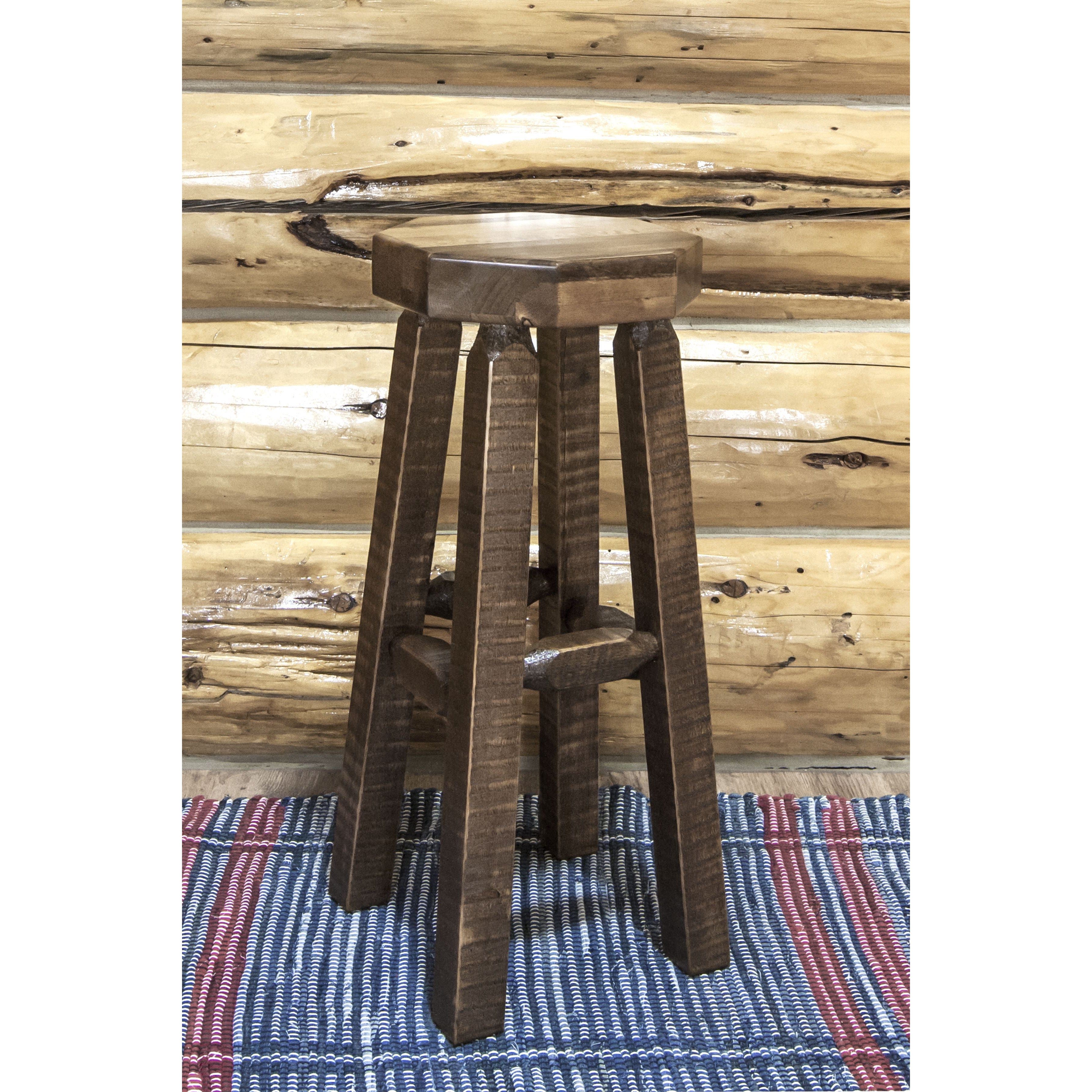 Homestead Collection Backless Barstool Stain Lacquer Finish MWHCBNSL 