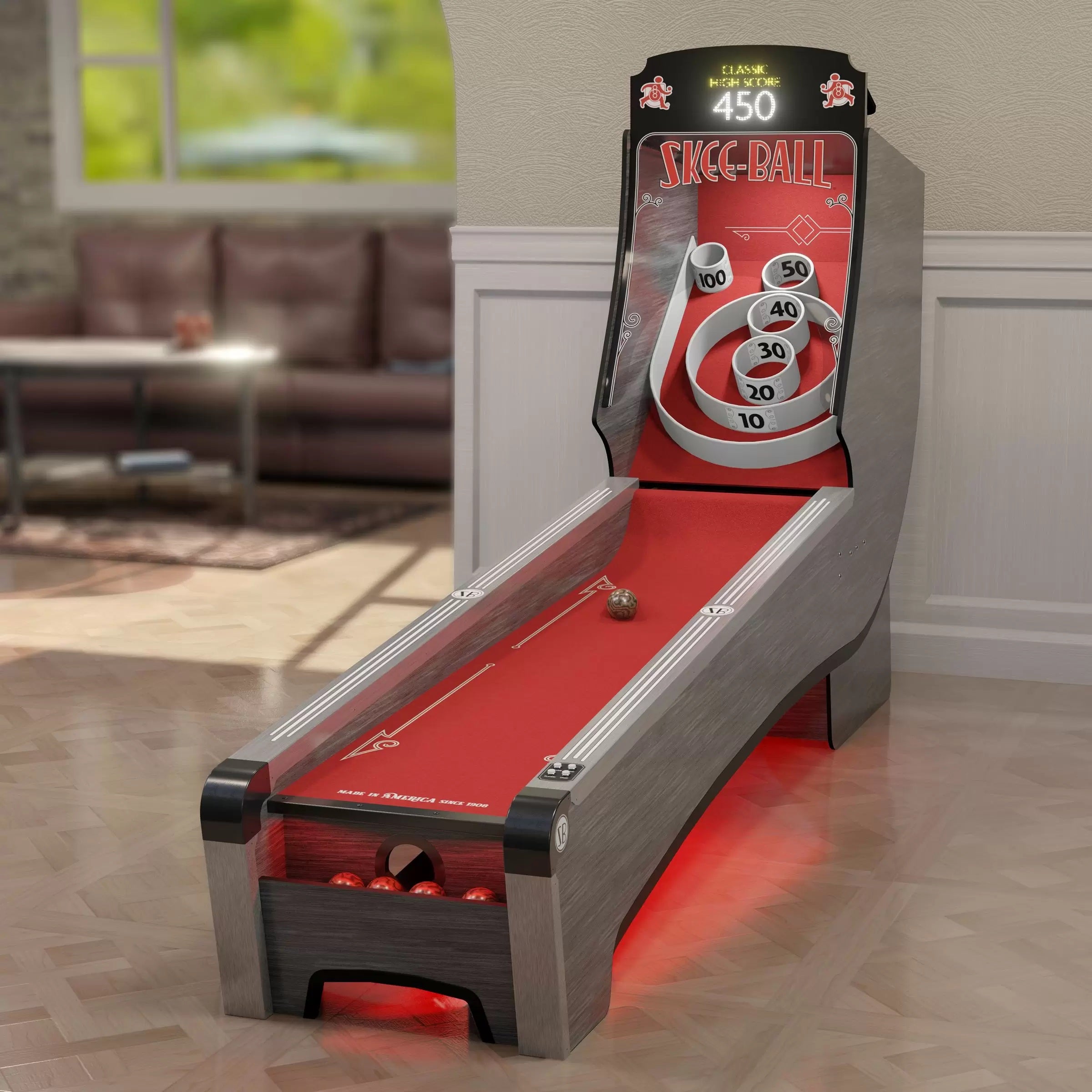 Imperial USA Home Arcade Premium Skee Ball with Scarlet Cork Indoor