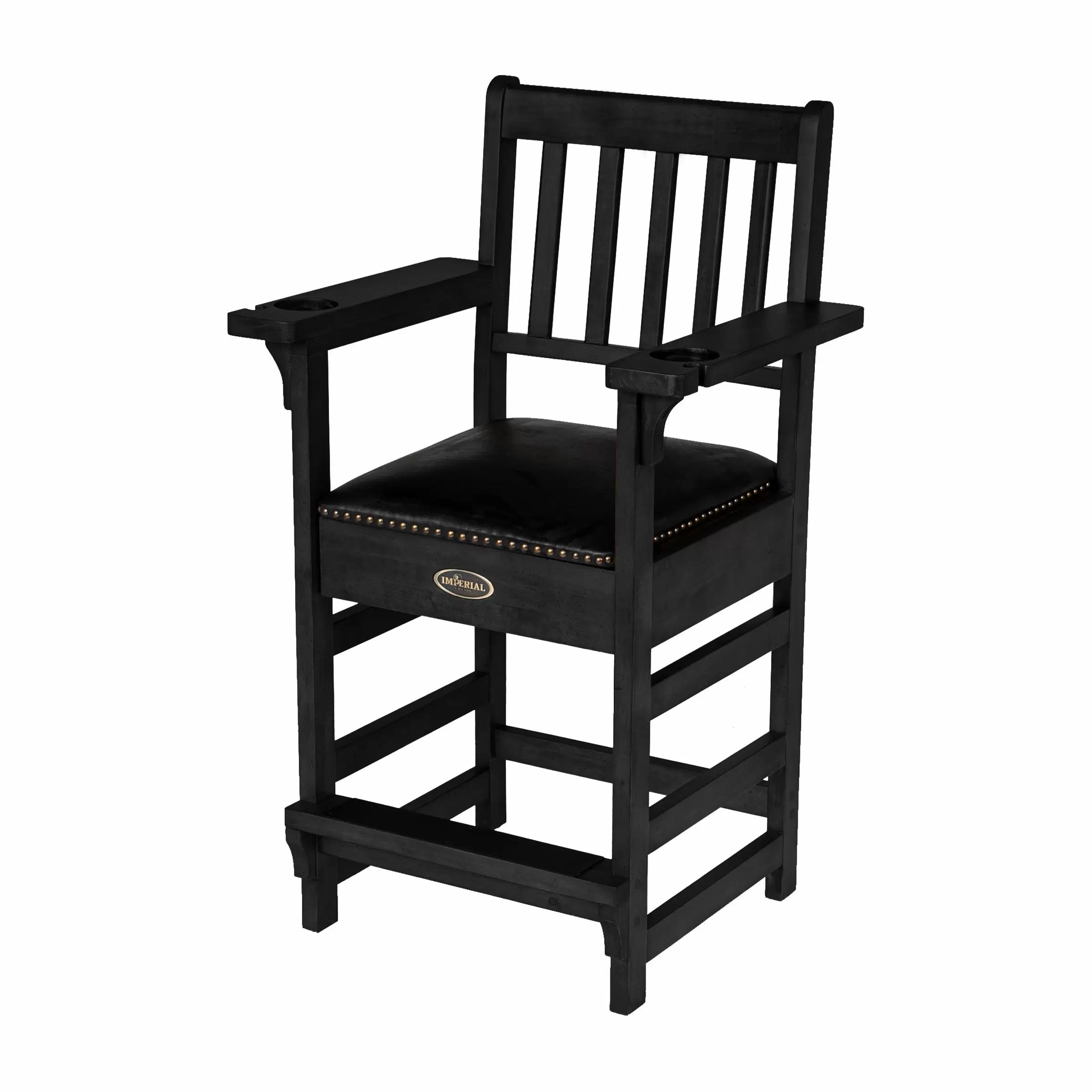 Imperial USA Premium Spectator Chair with Drawer Black Left Angle