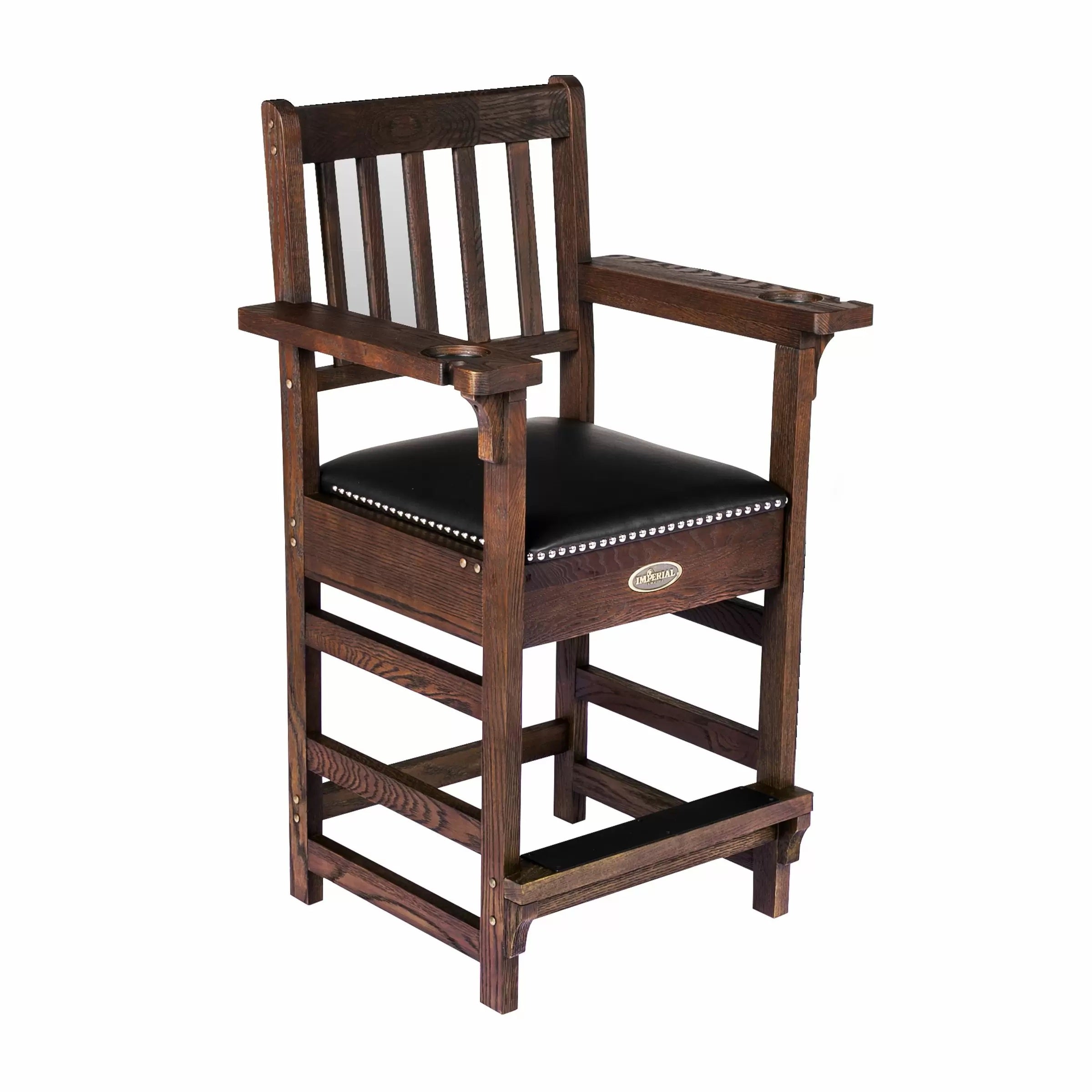 Imperial USA Premium Spectator Chair with Drawer Dark Weathered Chestnut Right Angle