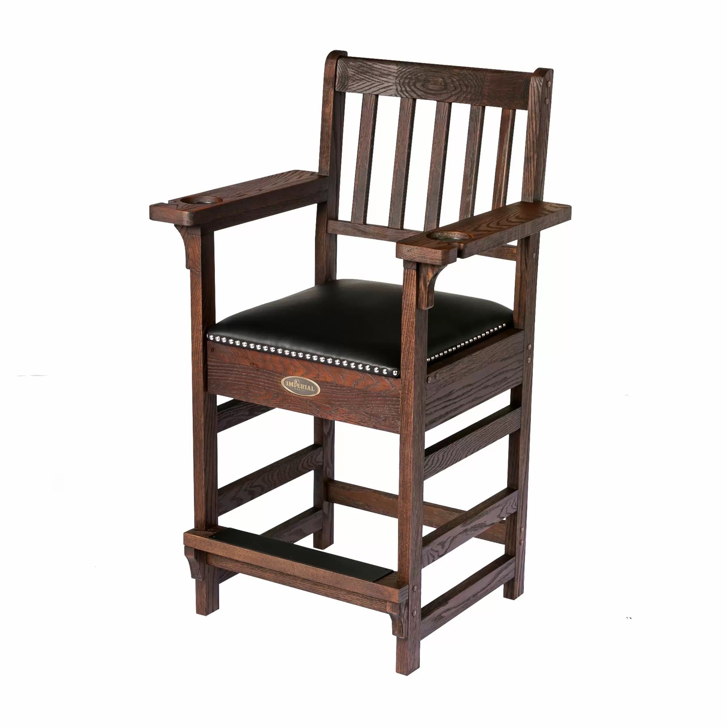 Imperial USA Premium Spectator Chair with Drawer Dark Weathered Chestnut left angle
