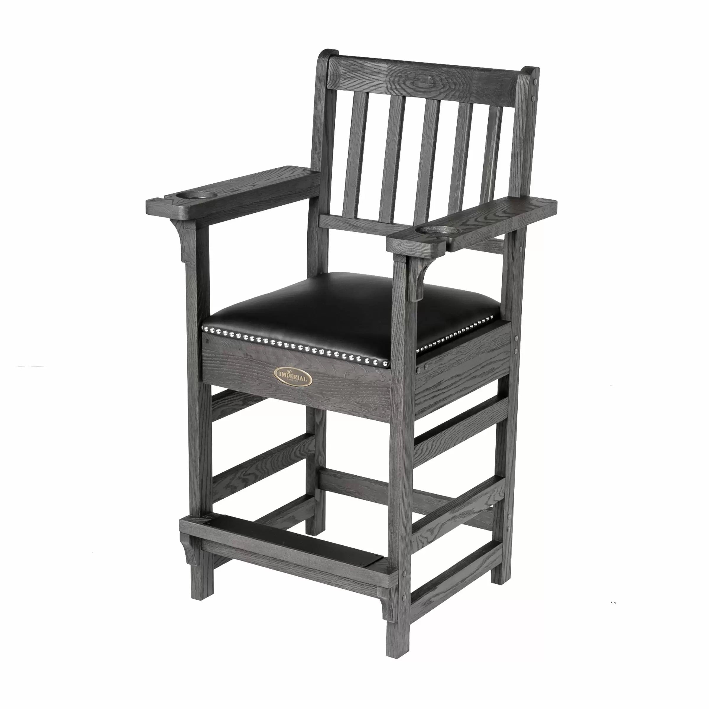Imperial USA Premium Spectator Chair with Drawer Silver Mist Left Angle
