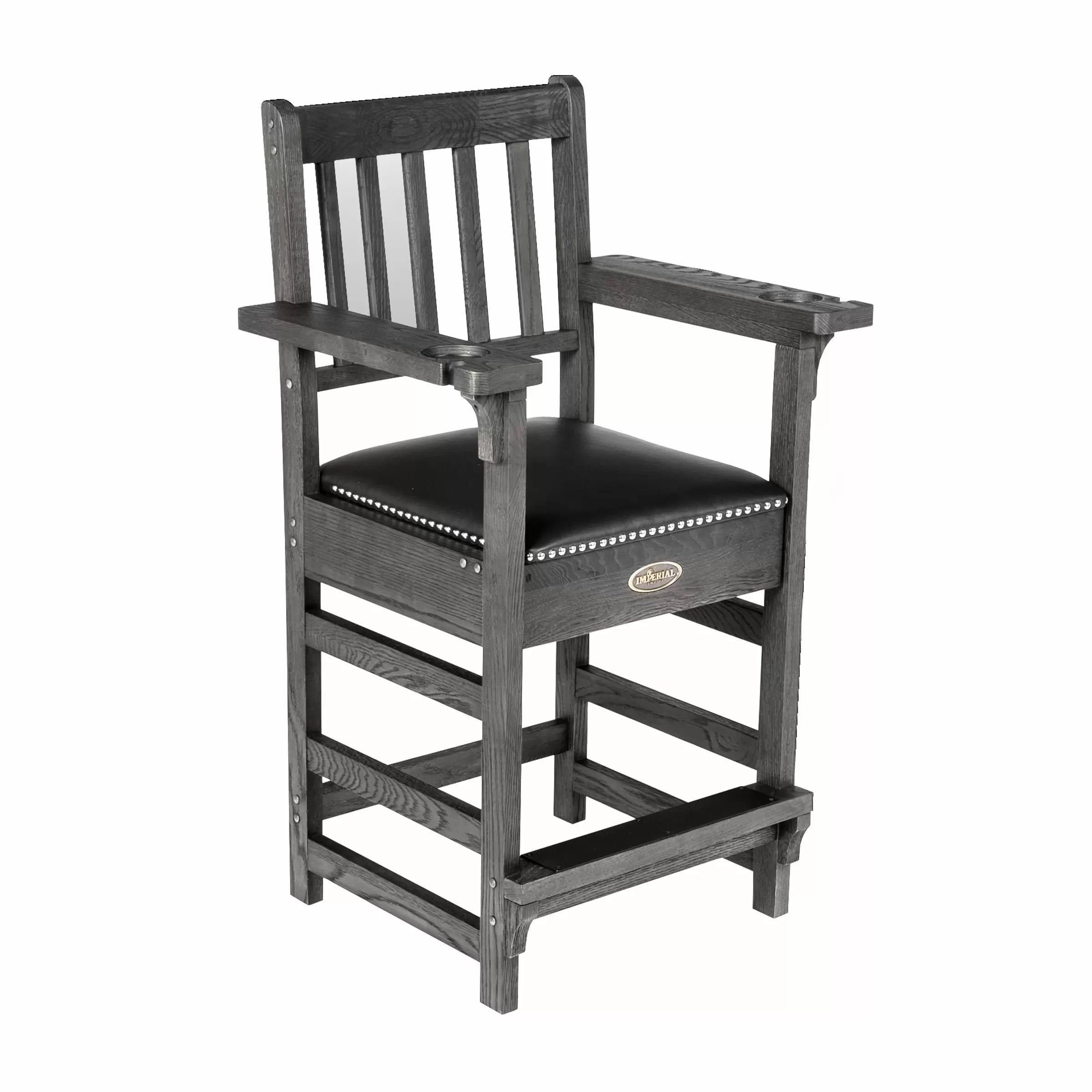 Imperial USA Premium Spectator Chair with Drawer Silver Mist Right Angle